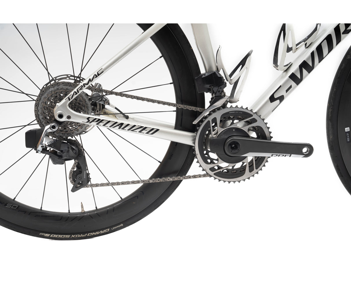 2019 Specialized Tarmac SL6 S-Works Disc Etap Met Wht Sil/Lt Sil 52 (CPO)